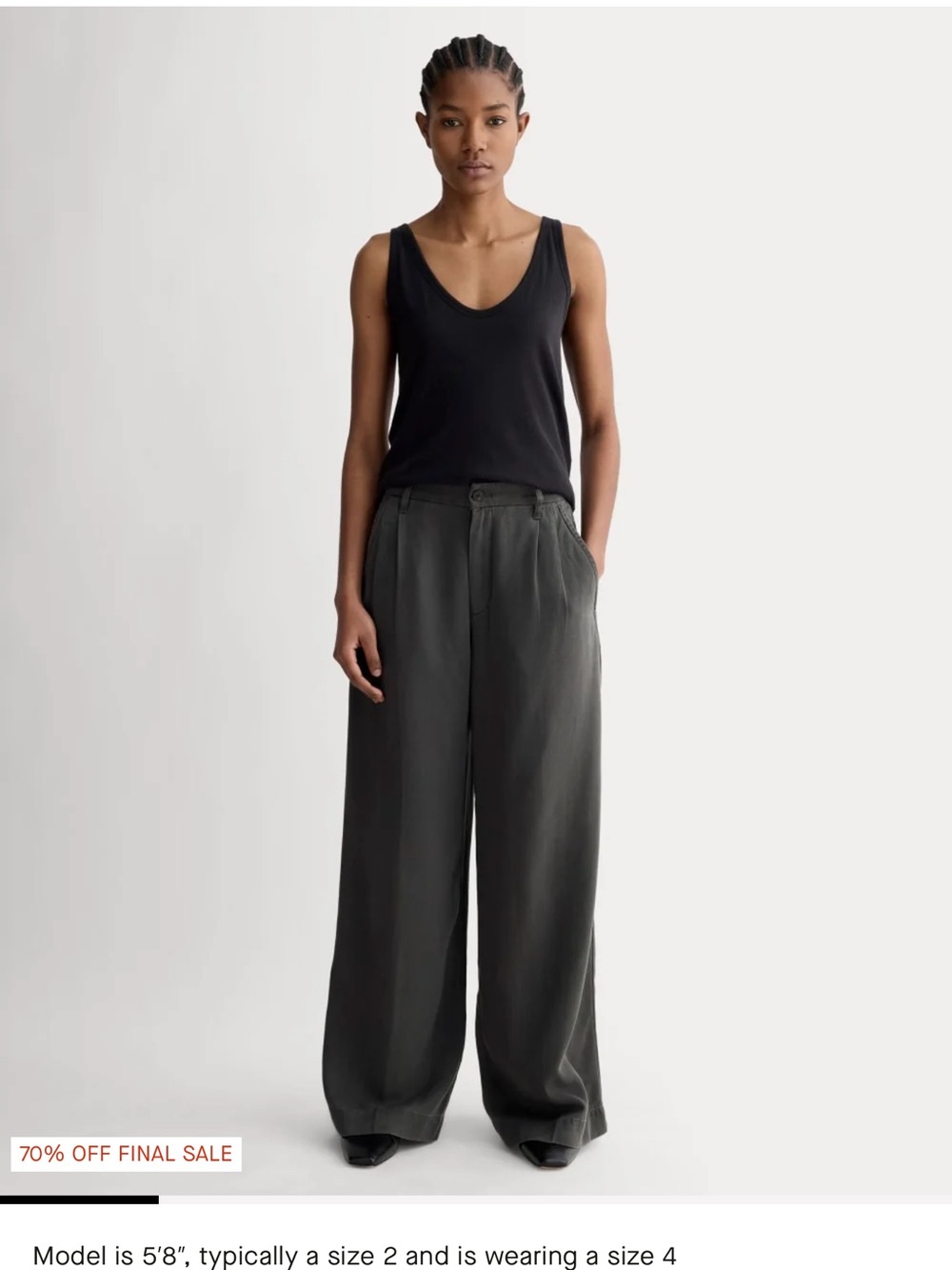 Everlane Wide-Leg High-Rise Trousers in Charcoal Gray